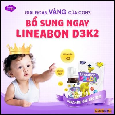 d3k2 lineabon - giúp trẻ hấp thụ tốt canxi ngủ ngon cao lớn